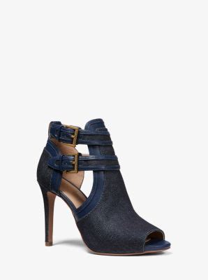 michael kors blaze open toe bootie|Blaze Denim and Leather Open.